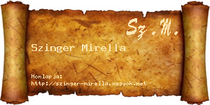 Szinger Mirella névjegykártya